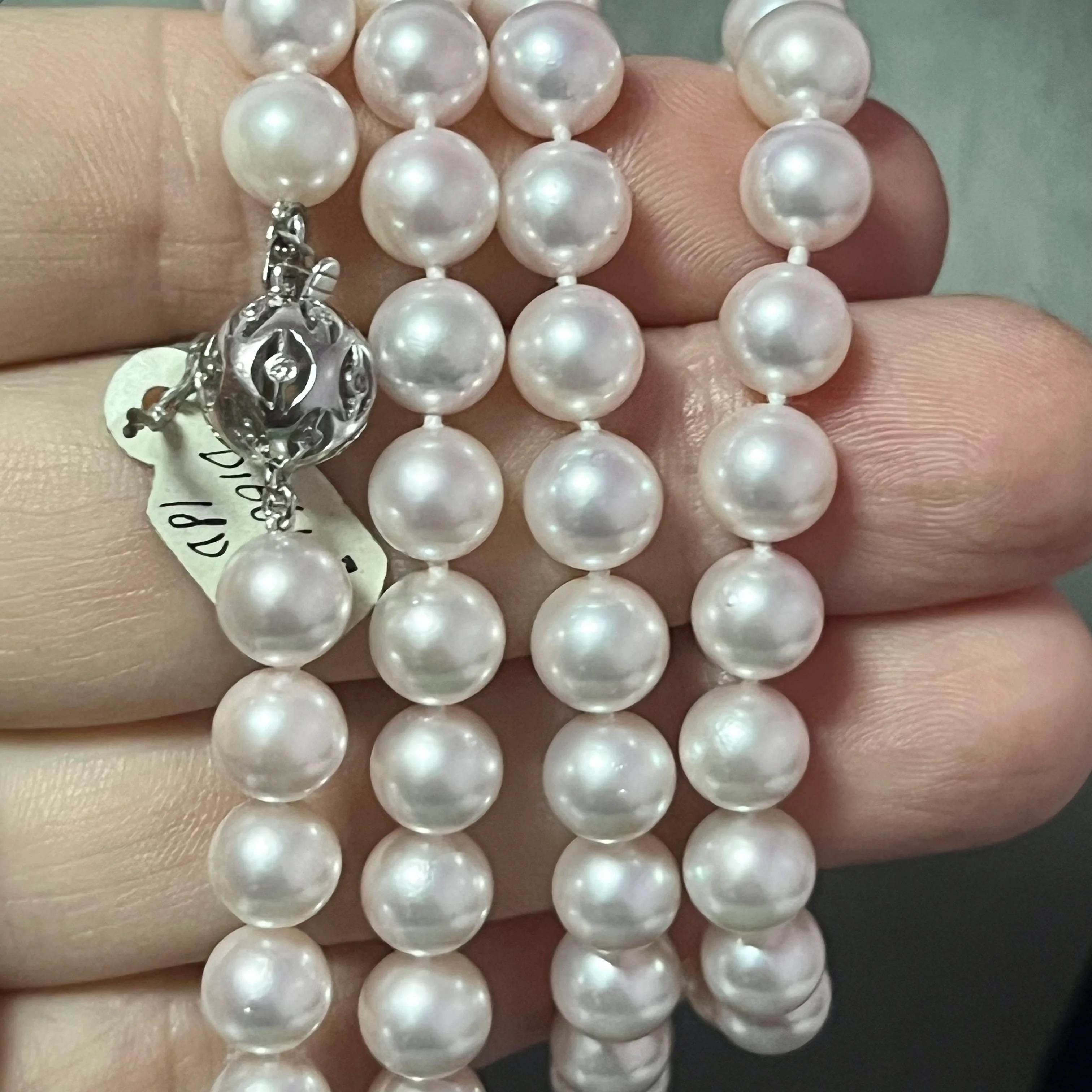 Women's Akoya Pearl Diamond Necklace 30