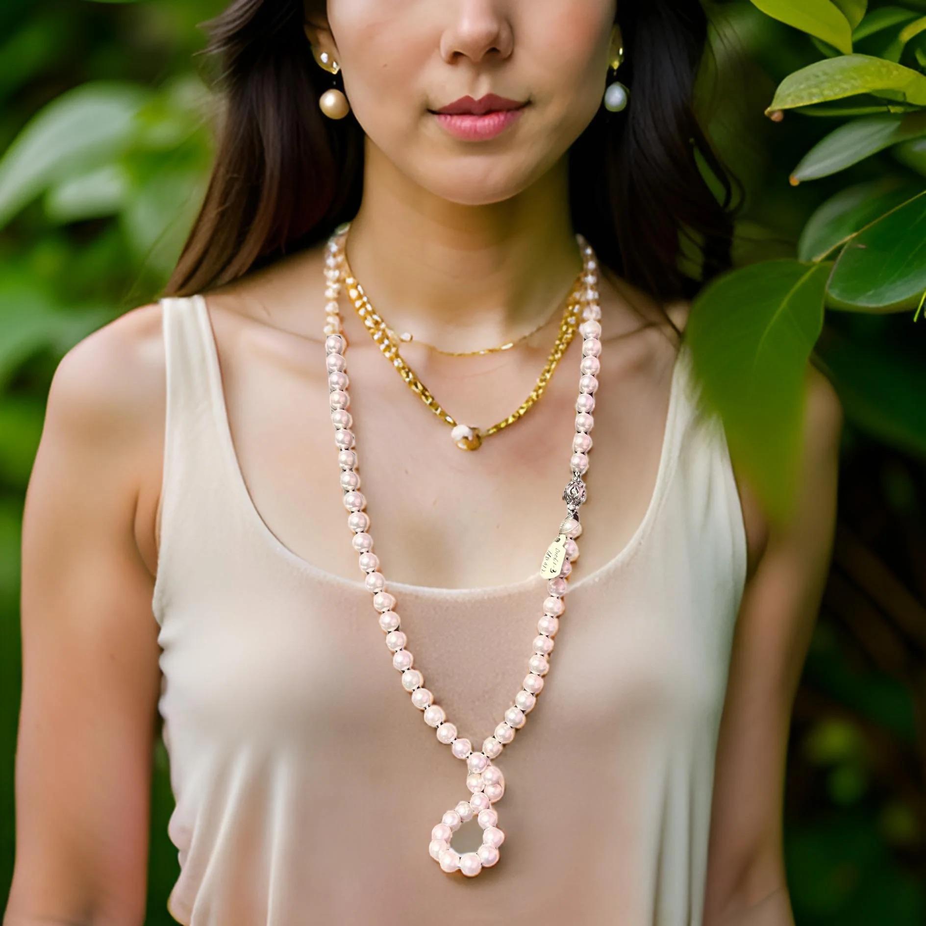 Akoya Pearl Diamond Necklace 30