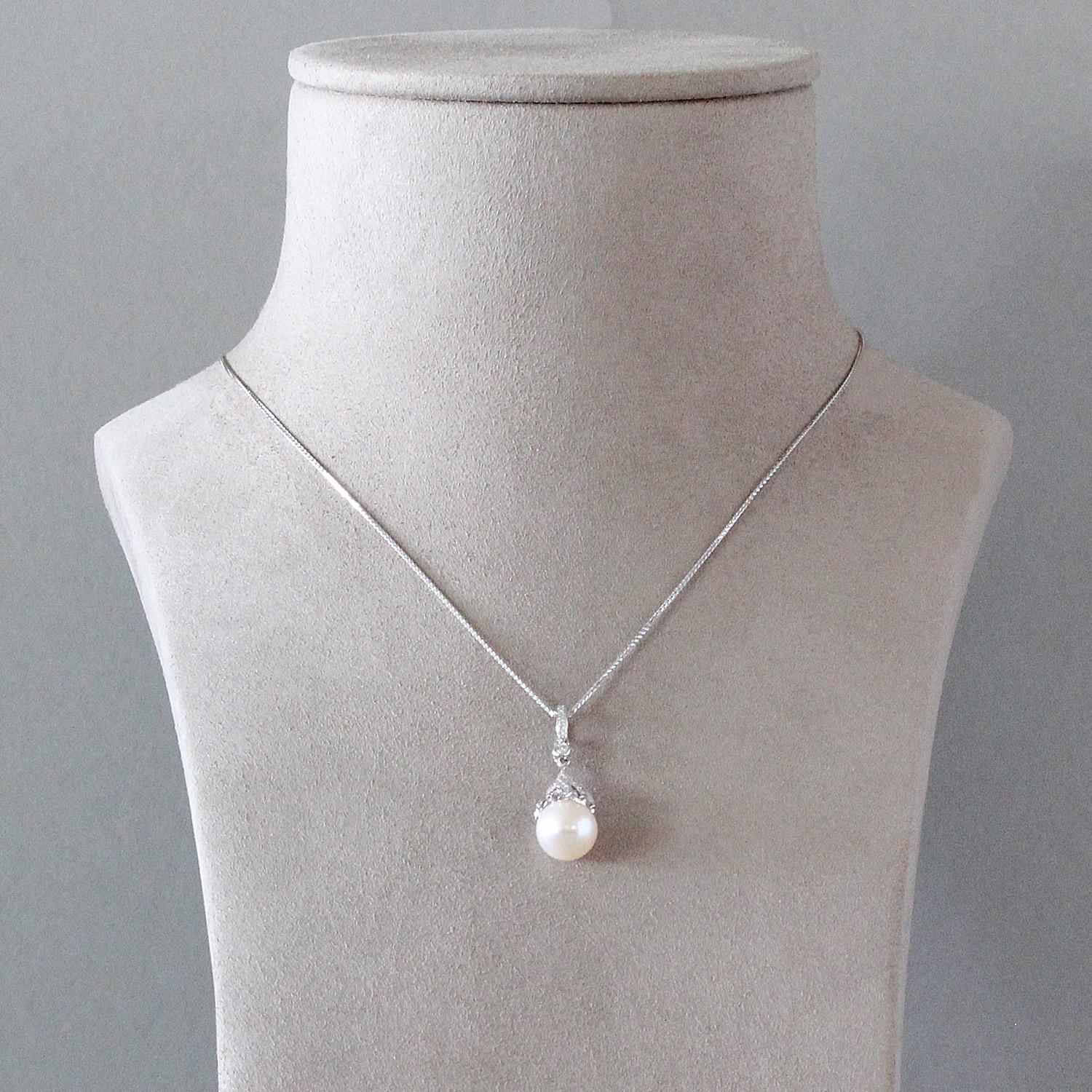 Akoya Pearl Diamond Pendant In New Condition In Beverly Hills, CA