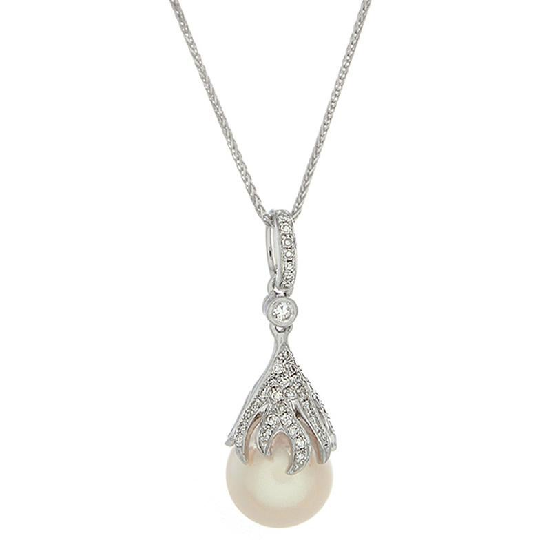 Women's Akoya Pearl Diamond Pendant