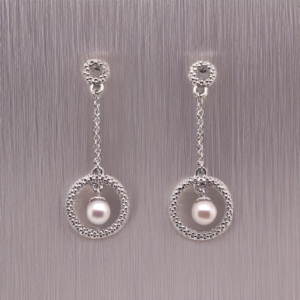 Orecchini di perle Akoya in oro bianco 14 carati certificati in vendita 5