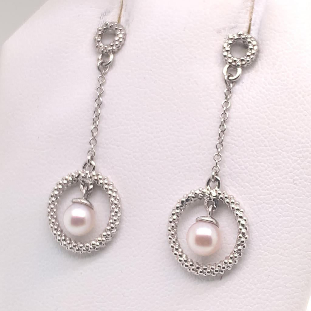 Akoya Pearl Earrings 14 Karat White Gold Certified In New Condition For Sale In Brooklyn, NY