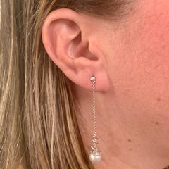 Orecchini di perle Akoya in oro bianco 14k certificati