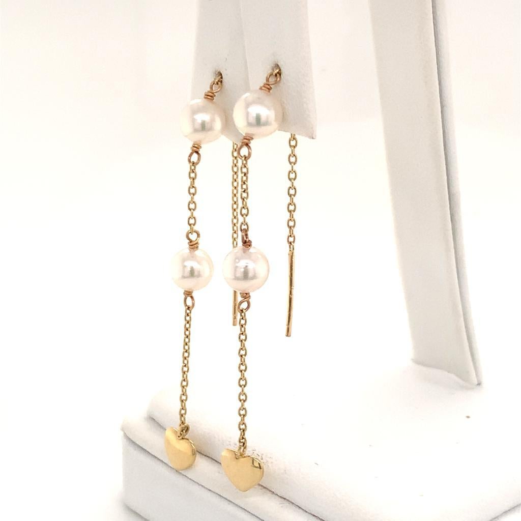 Akoya Pearl Earrings 14k Yellow Gold Certified For Sale 5