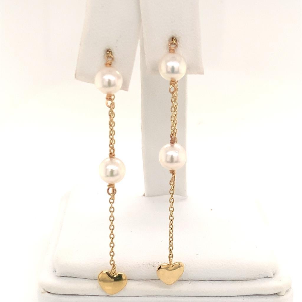 Akoya Pearl Earrings 14k Yellow Gold Certified For Sale 6