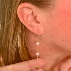 Akoya Pearl Earrings 14k Yellow Gold Certified