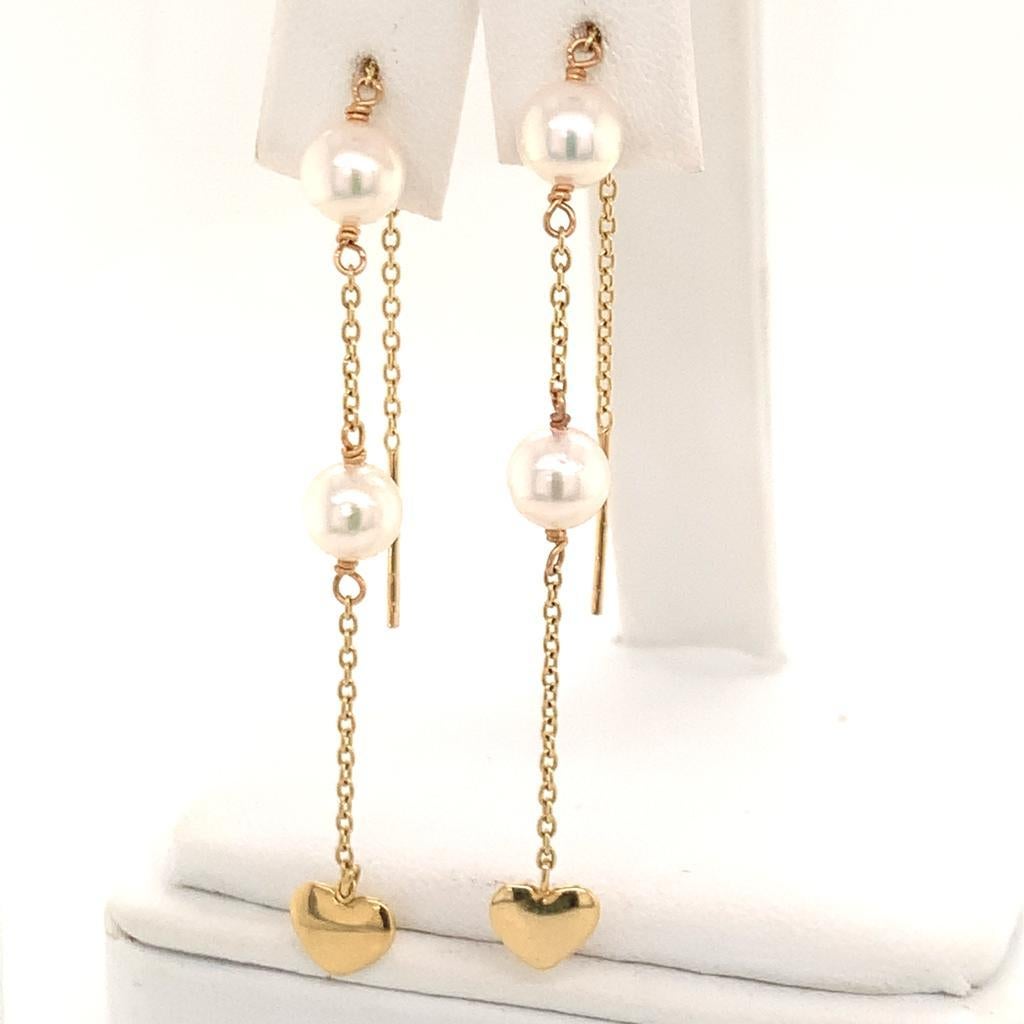 Boucles d'oreilles Akoya en or jaune 14 carats certifié Neuf - En vente à Brooklyn, NY