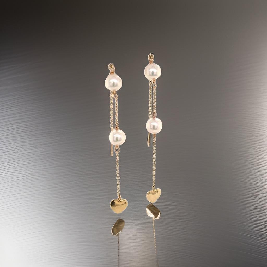 Boucles d'oreilles Akoya en or jaune 14 carats certifié en vente 5