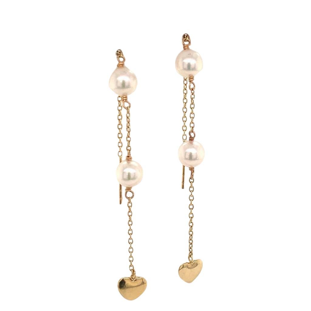 Boucles d'oreilles Akoya en or jaune 14 carats certifié en vente 8