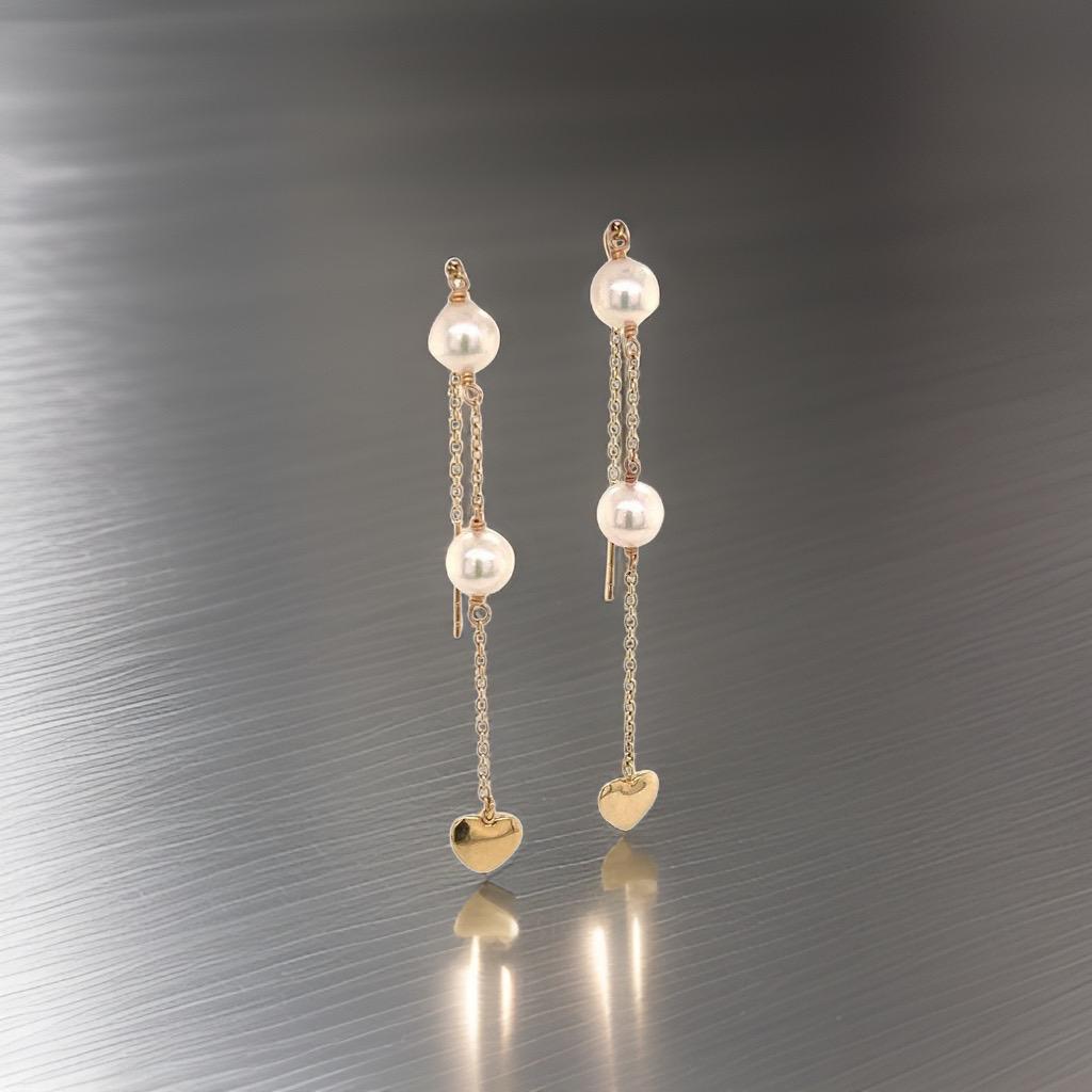 Boucles d'oreilles Akoya en or jaune 14 carats certifié en vente 9