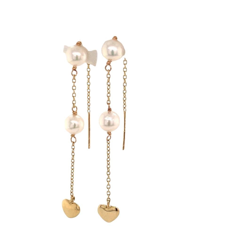 Boucles d'oreilles Akoya en or jaune 14 carats certifié en vente 1