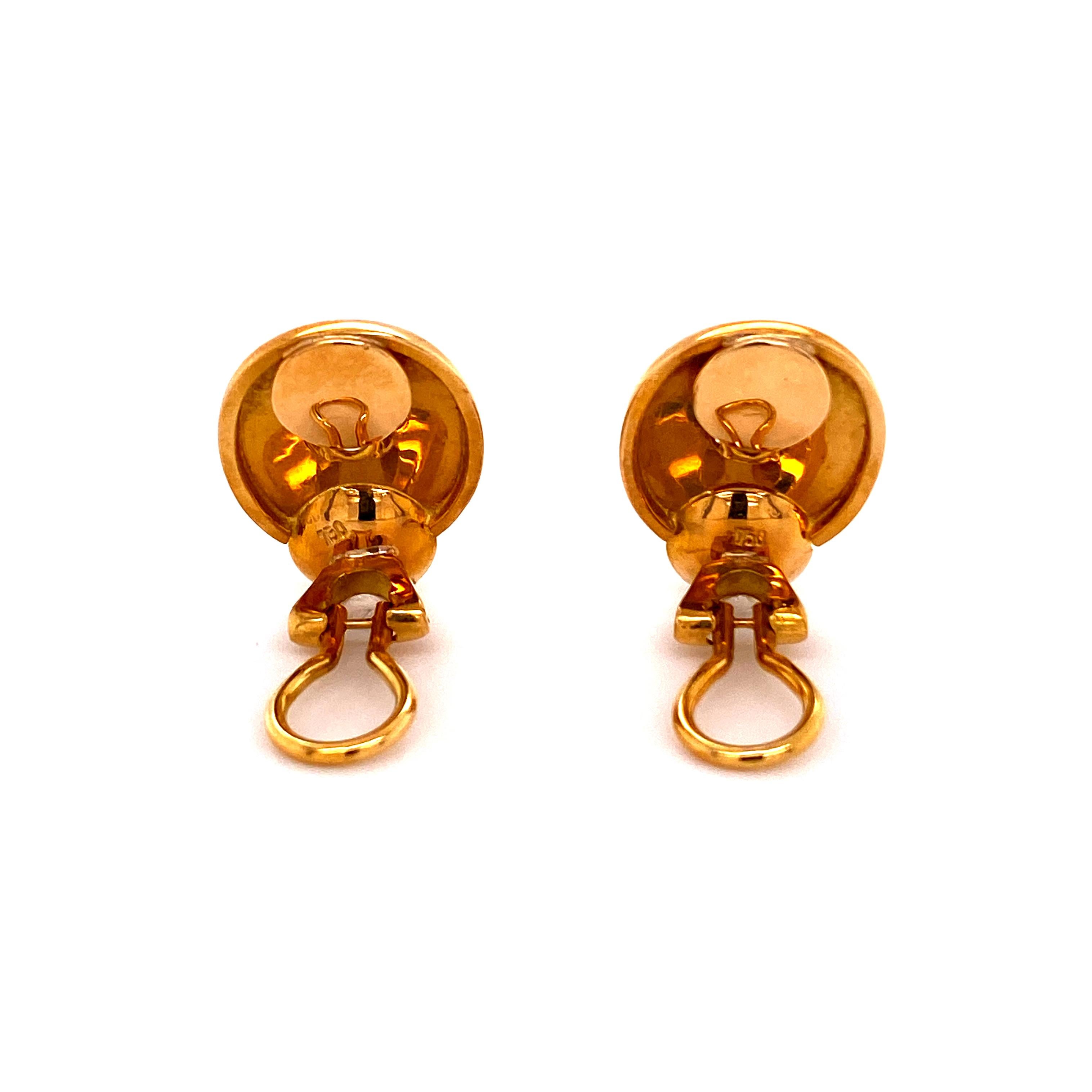 Brilliant Cut Akoya Pearl Earrings with Diamonds in Yellow Gold 750