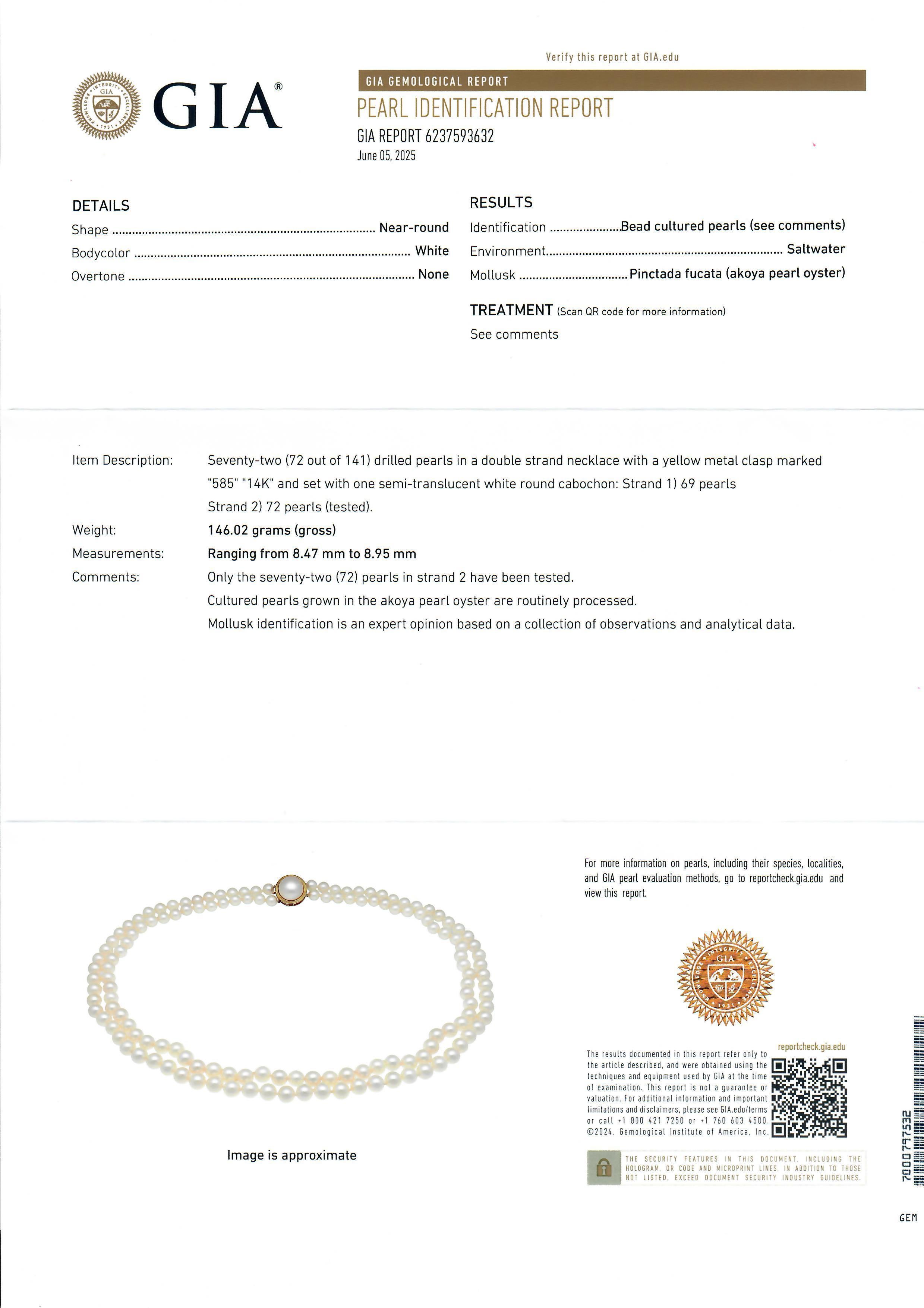 Akoya Pearl GIA Dual Strand 28