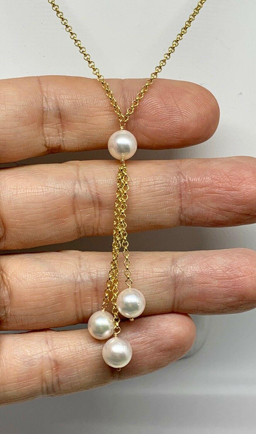 Certified $1,500, GENUINE CULTURED SALTWATER 7.70-7.45MM PEARL 14 KT SOLID YELLOW GOLD 17.75 INCH NECKLACE 21775.
Here is a beautiful new handmade Genuine Saltwater Pearl necklace with a large 14KT  Yellow Gold Mounting.

This item has been