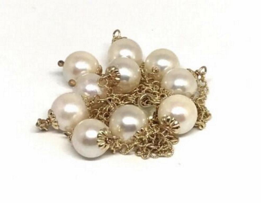 Akoya-Perlenkette 8,5 mm 14 Karat Gold, zertifiziert für Damen im Angebot 5