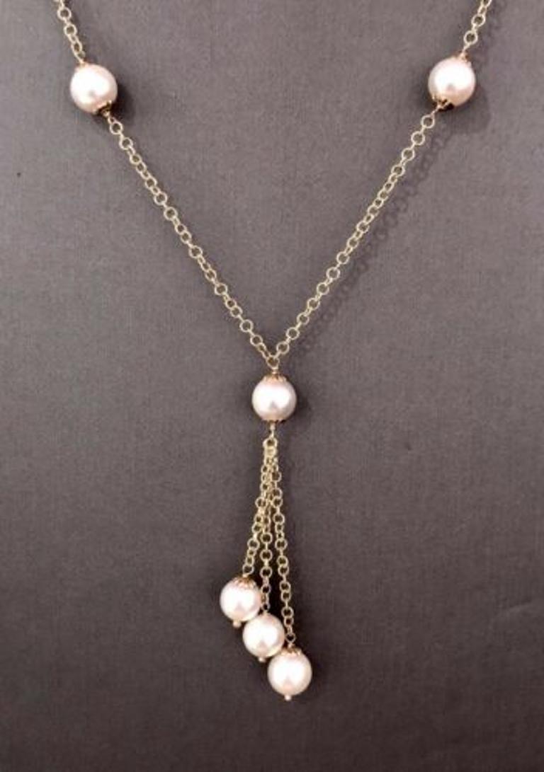 Akoya-Perlenkette 8,5 mm 14 Karat Gold, zertifiziert für Damen im Angebot 1