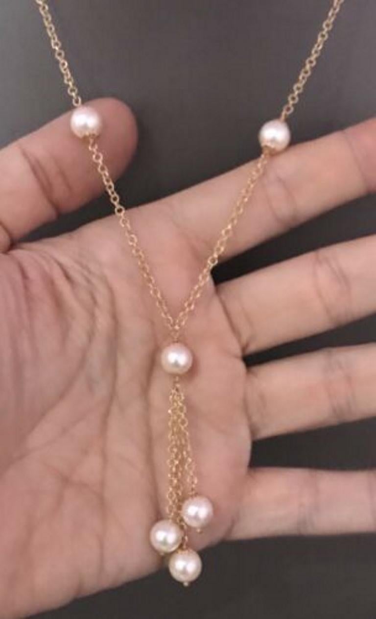 Akoya-Perlenkette 8,5 mm 14 Karat Gold, zertifiziert für Damen im Angebot 2