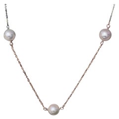Collier de perles Akoya en or 14 carats certifié pour femmes