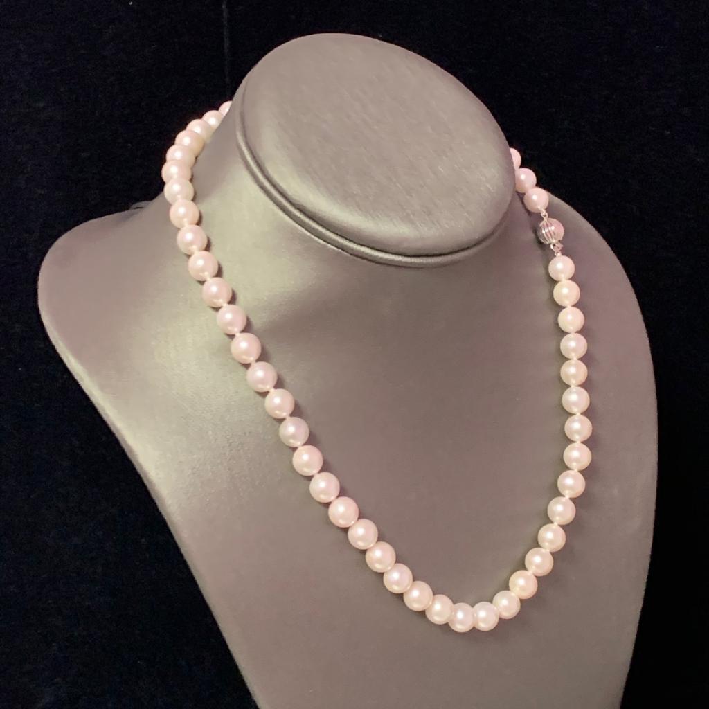 Akoya Pearl Necklace 14 Karat White Gold Certified In New Condition In Brooklyn, NY