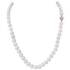 Akoya Pearl Necklace 14 Karat White Gold Certified