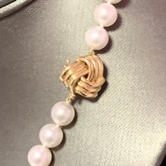Akoya-Perlenkette, 14 Karat Gelbgold, 9 mm, zertifiziert
