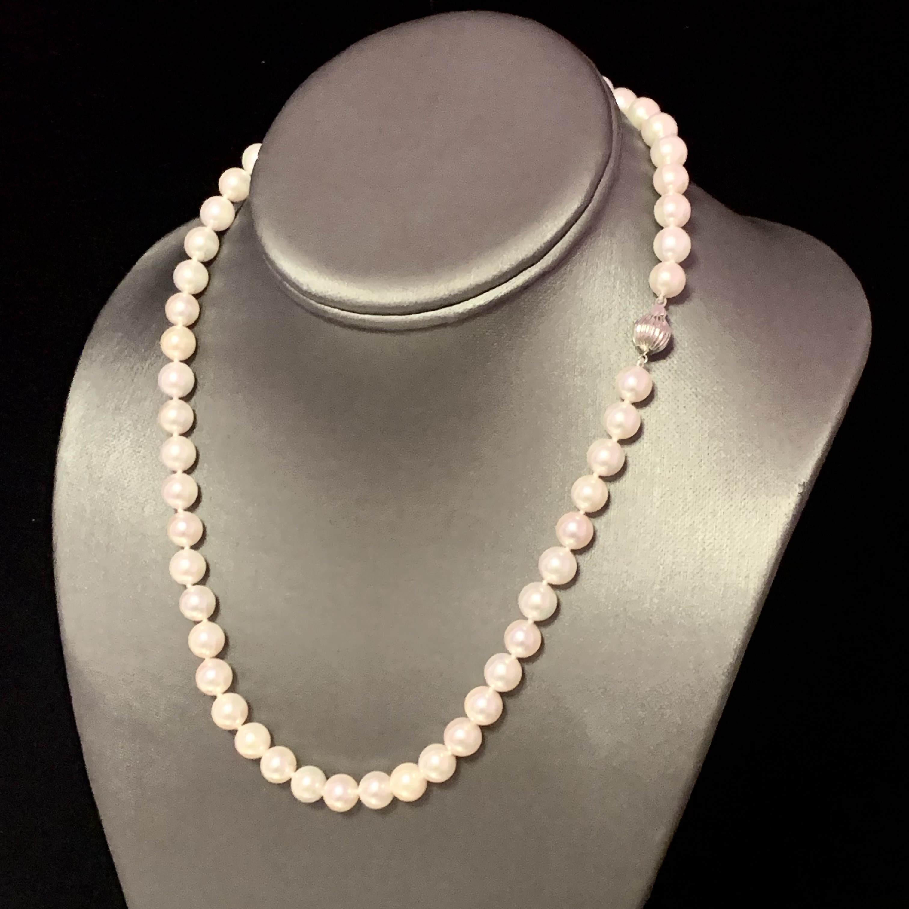 Akoya Pearl Necklace 14k Gold 18