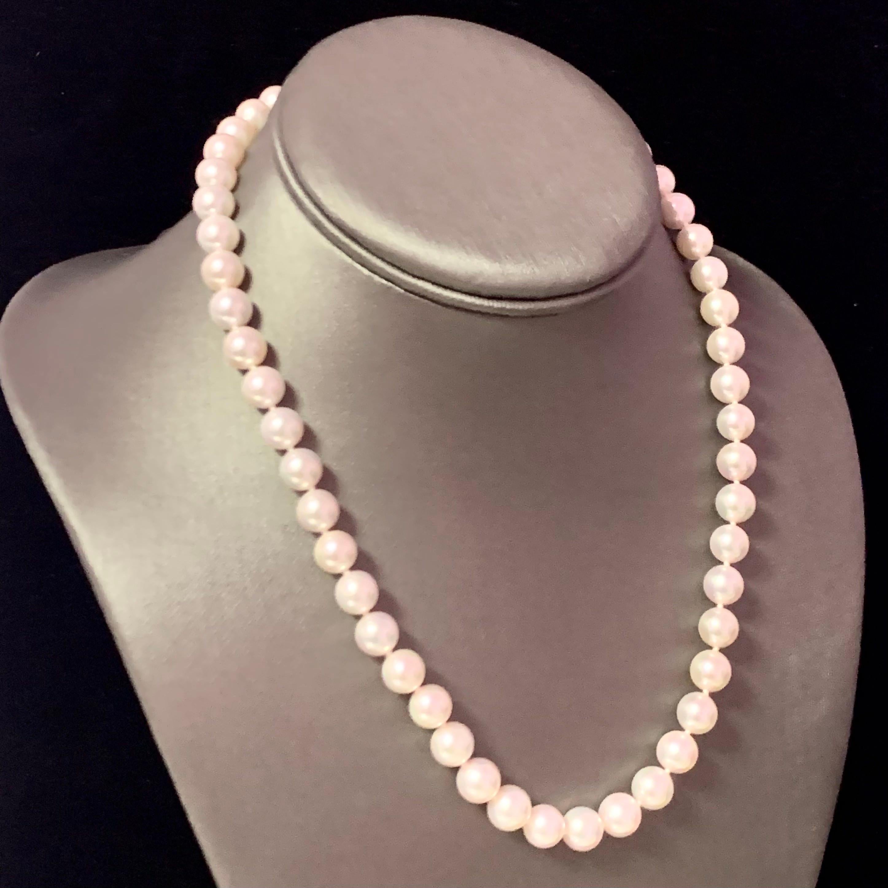 De las mujeres Collar de Perlas Akoya Oro 14k Certificado en venta