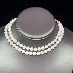 Collar de Perlas Akoya Oro 14k 27" 7,5 Mm Certificadas