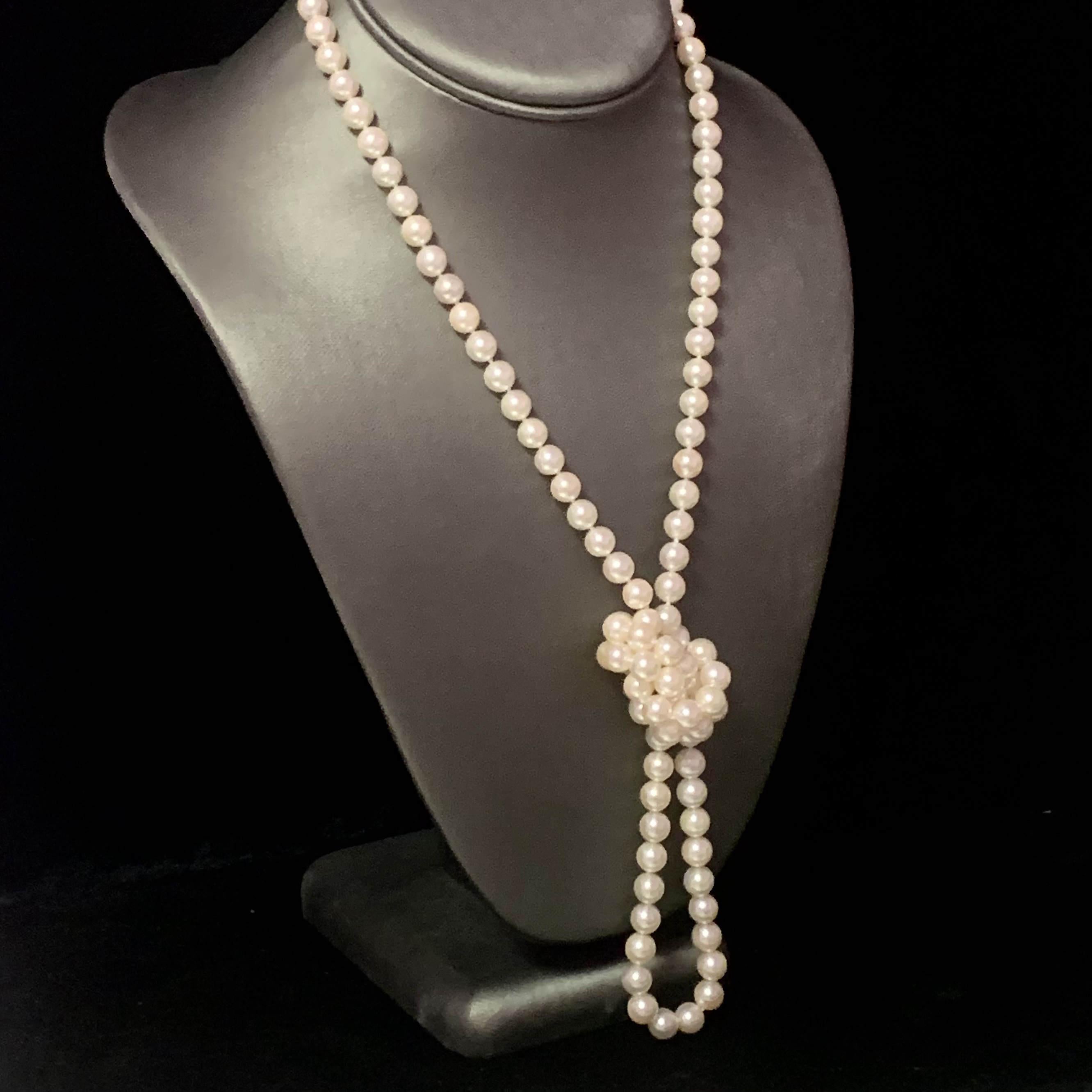 Collier de perles Akoya en or 14 carats certifié de 7,5 mm en vente 5