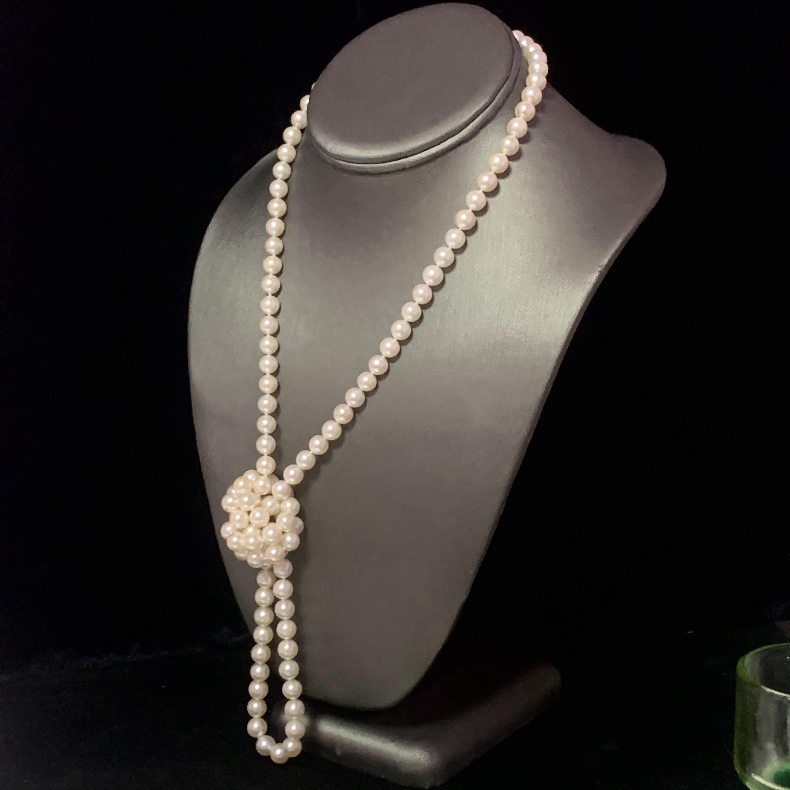 Collier de perles Akoya en or 14 carats certifié de 7,5 mm en vente 2