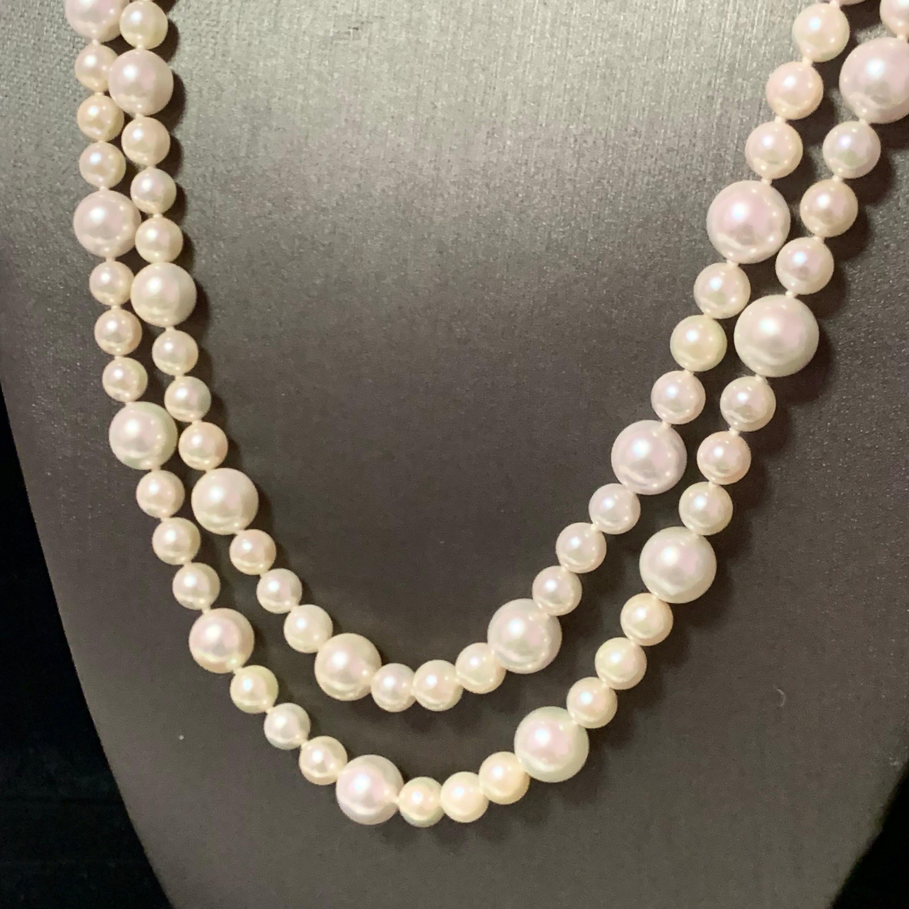 Akoya Pearl Necklace 14k Gold Certified For Sale 5