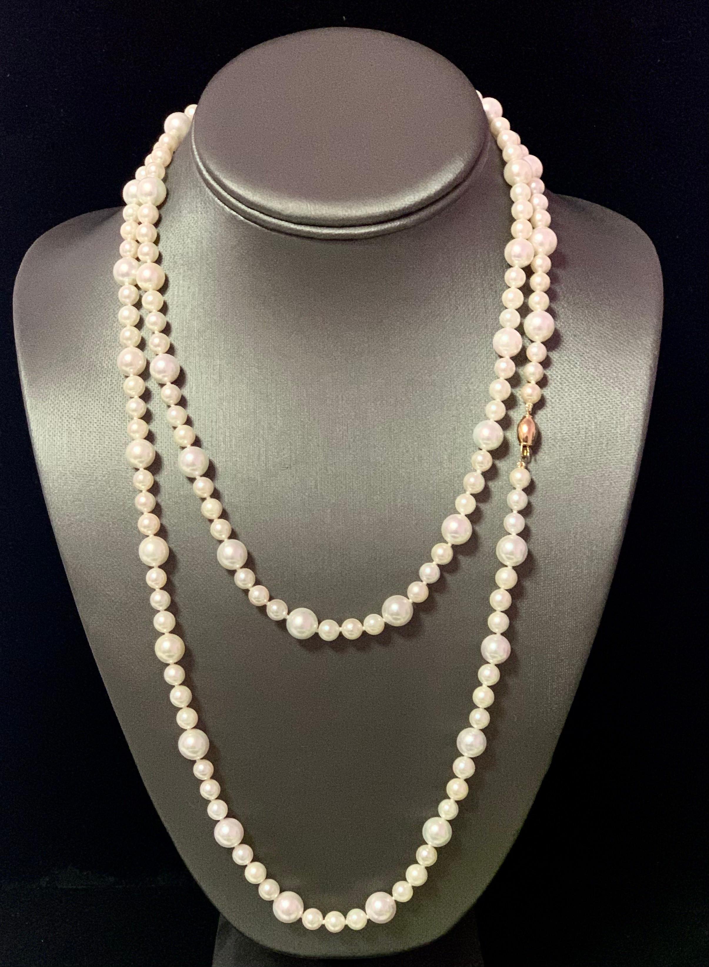 Collier de perles Akoya en or 14 carats certifié 8,5 mm en vente 6