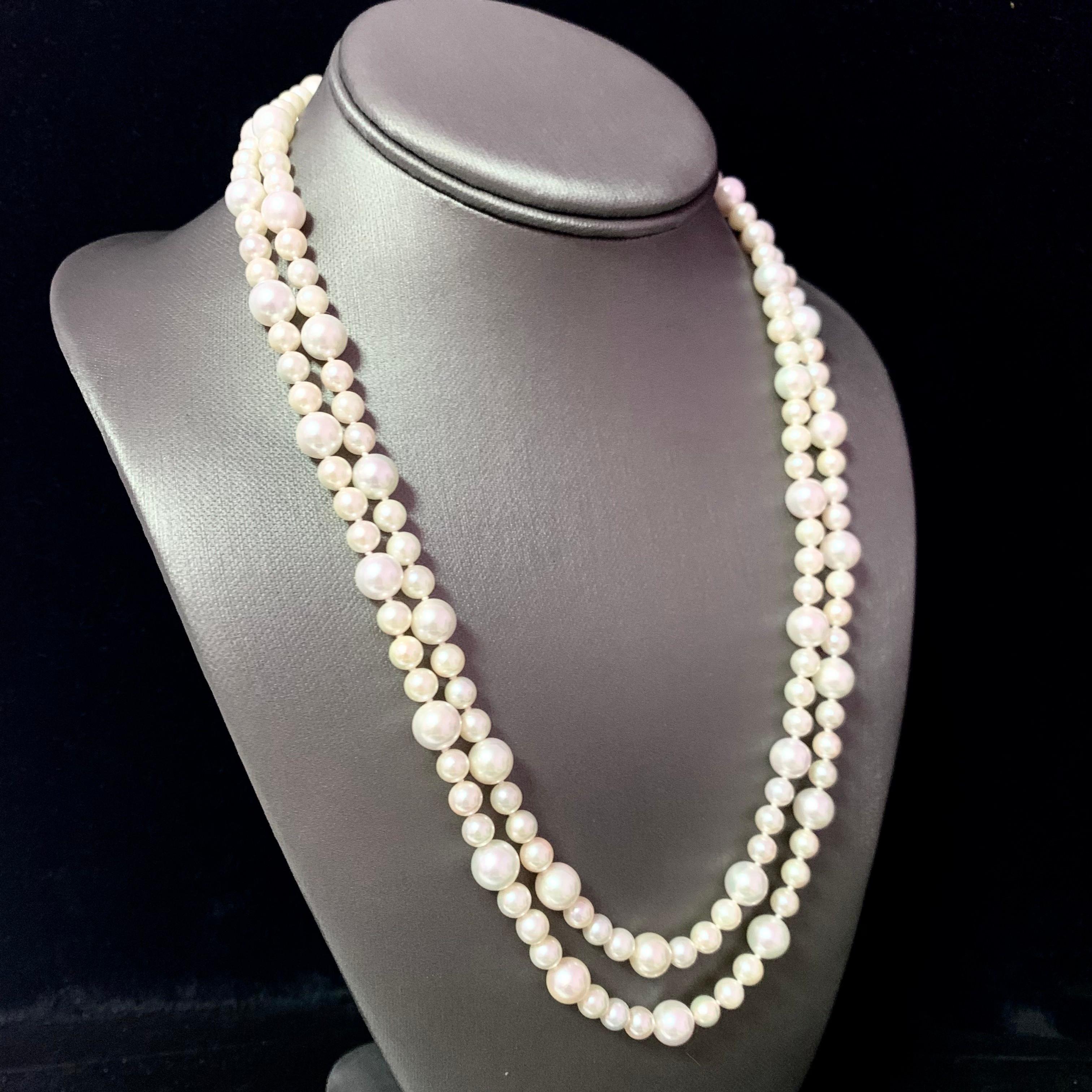 Fine Quality Akoya Pearl Necklace 14k Gold 42