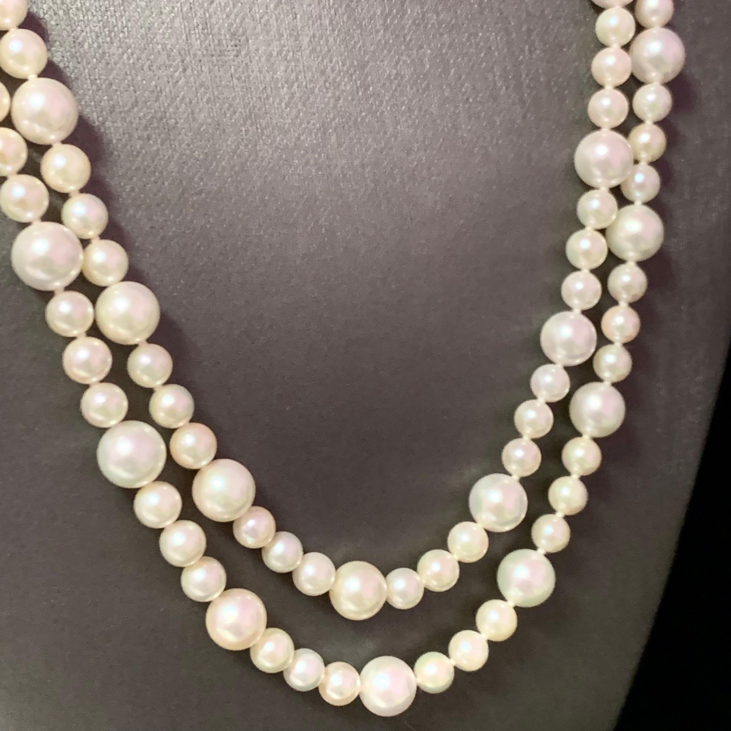 Collier de perles Akoya en or 14 carats certifié 8,5 mm Pour femmes en vente