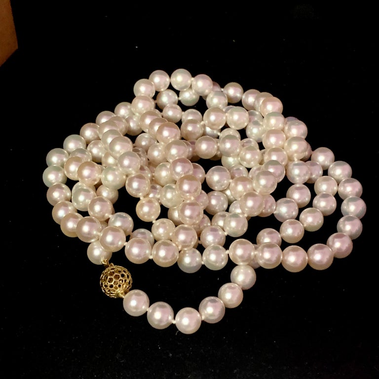 Akoya Pearl Necklace 14k Gold 54