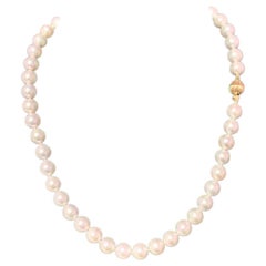 Akoya Pearl Necklace 14k Gold Certified