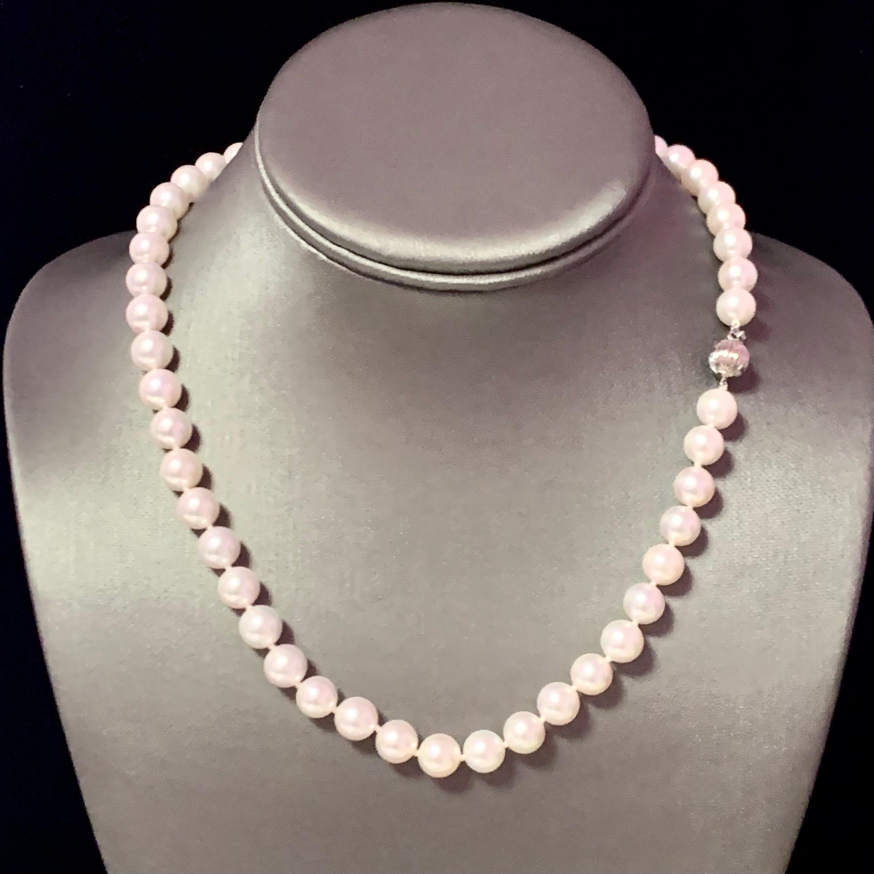 Akoya Pearl Necklace 14k Gold Certified 2