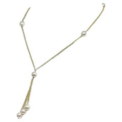 Akoya Pearl Necklace 14k Gold Drop Certified