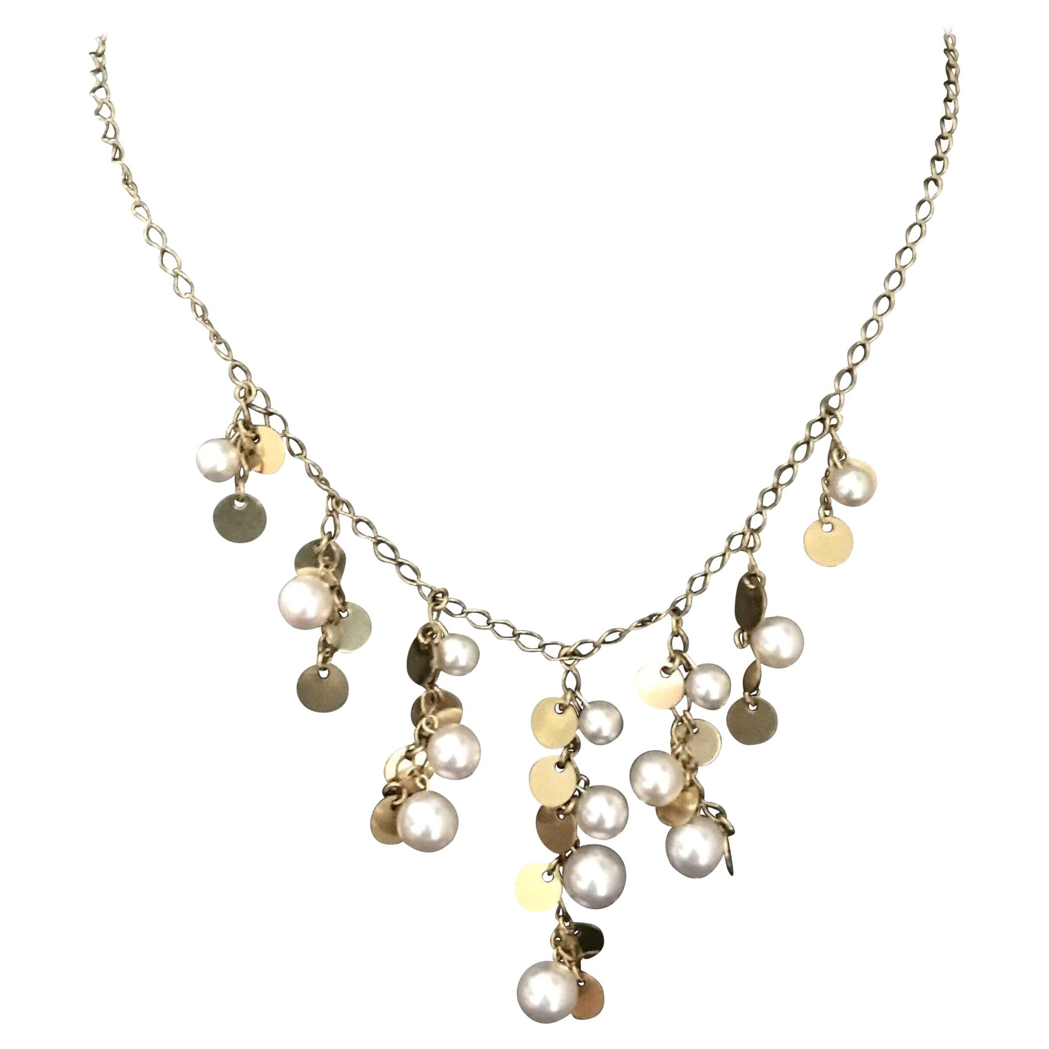 Akoya Collier de perles en or 14 carats certifié Hi Fashion, Italie