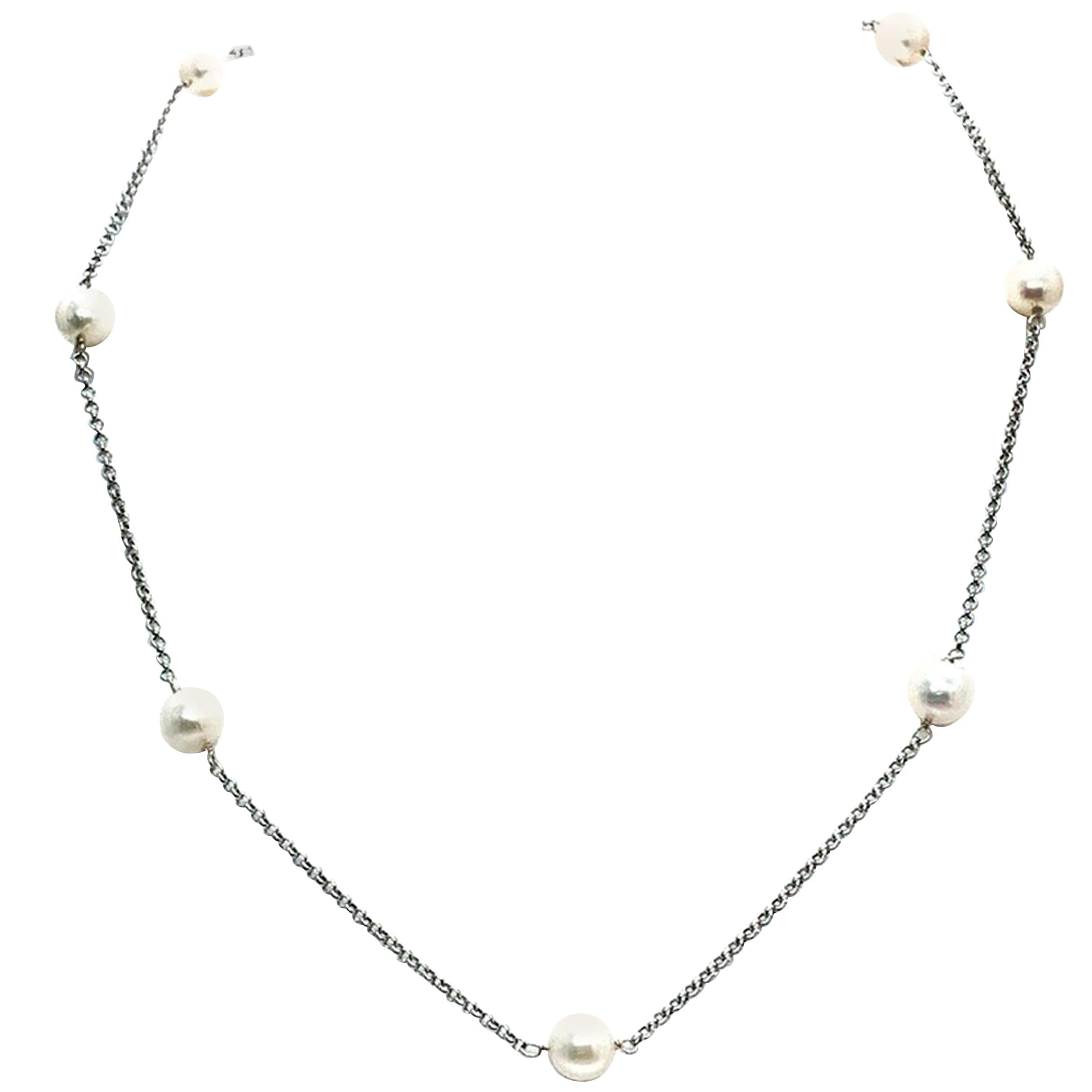 Diamond Baroque Pearl Aquamarine Necklace 14K Gold For Sale at 1stDibs