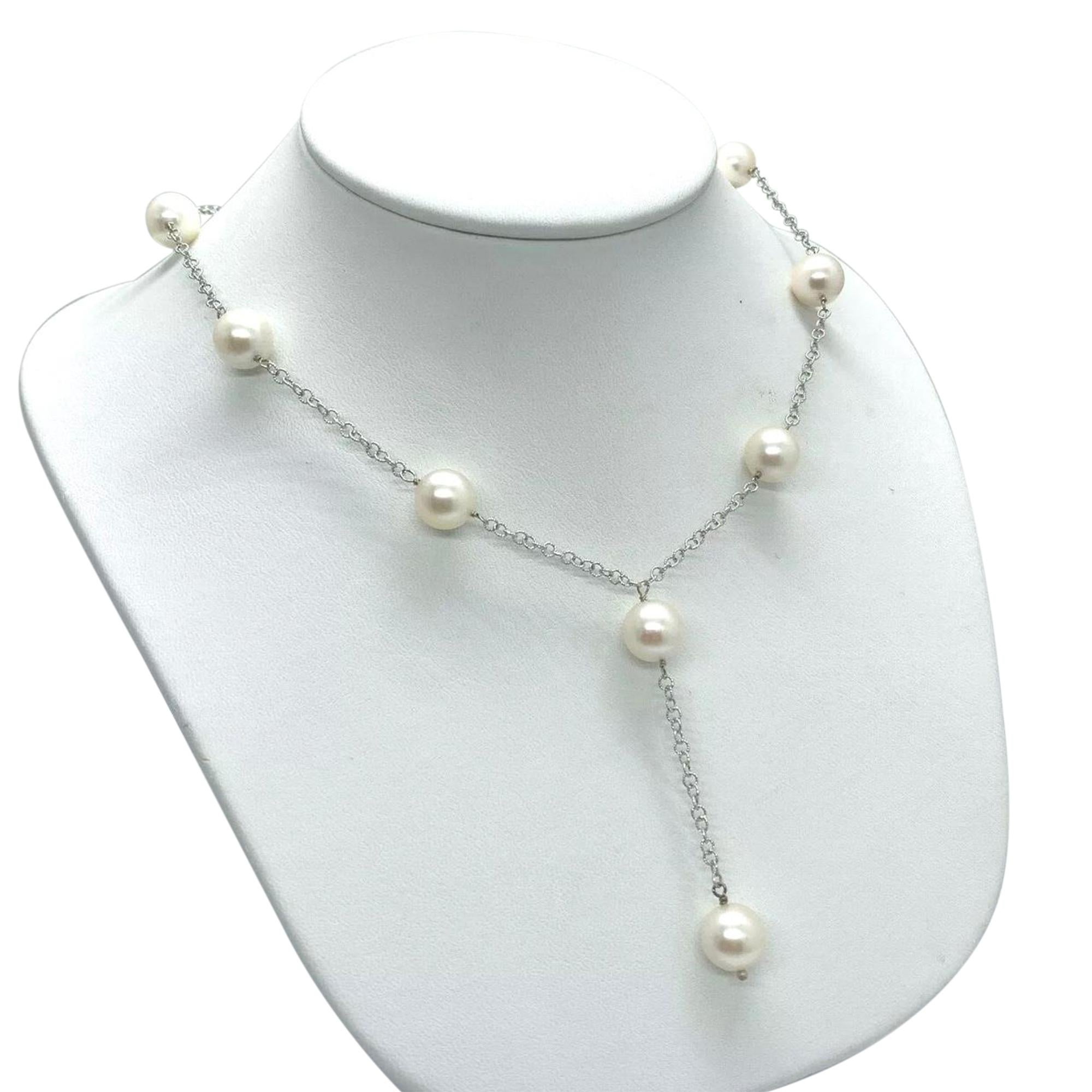Fine Quality Akoya Pearl Necklace 9-9.5 mm 14k Gold 21