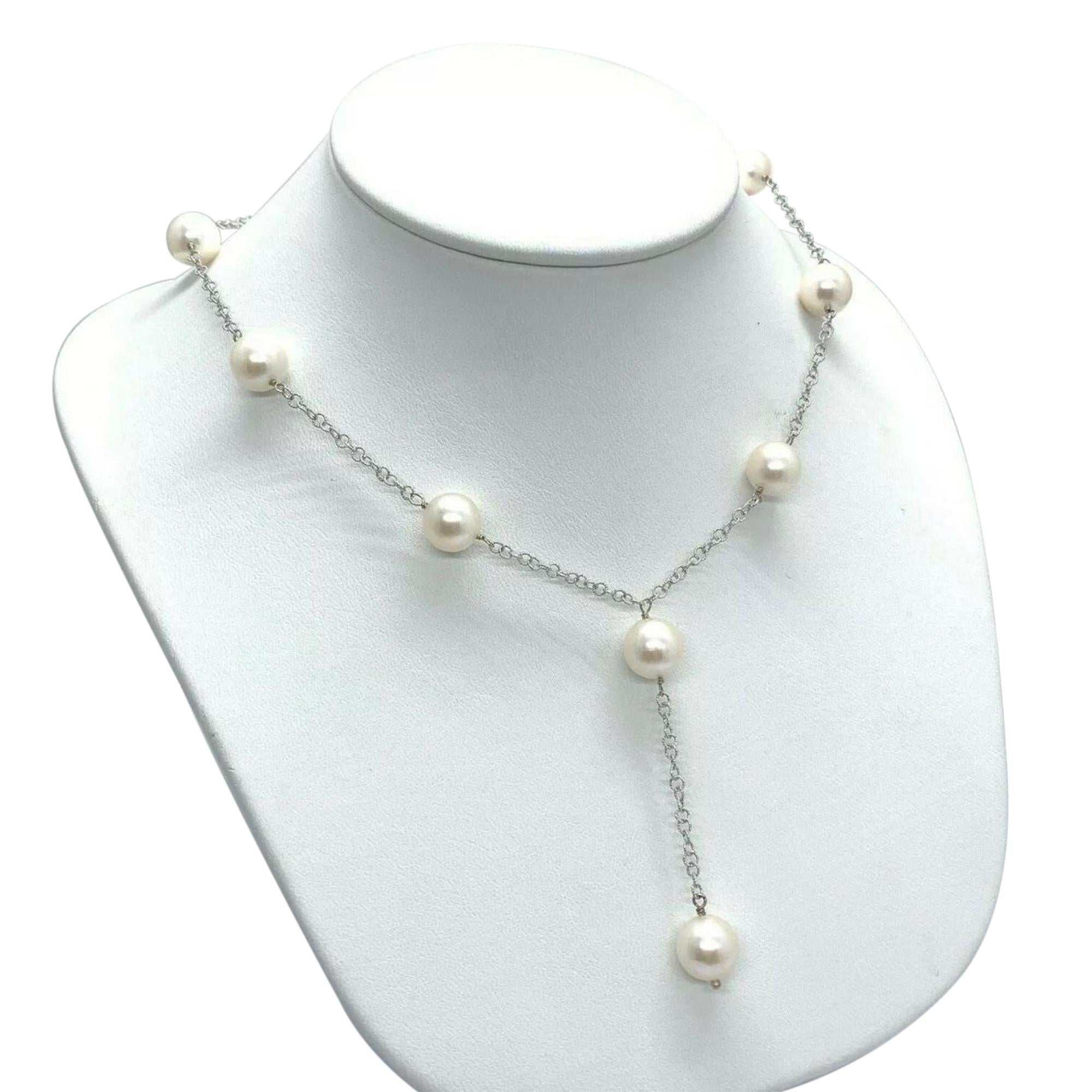 Akoya Pearl Necklace 14k Gold Women Certified In New Condition For Sale In Brooklyn, NY
