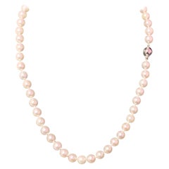Akoya Pearl Necklace 14k White Gold 8 mm Certified