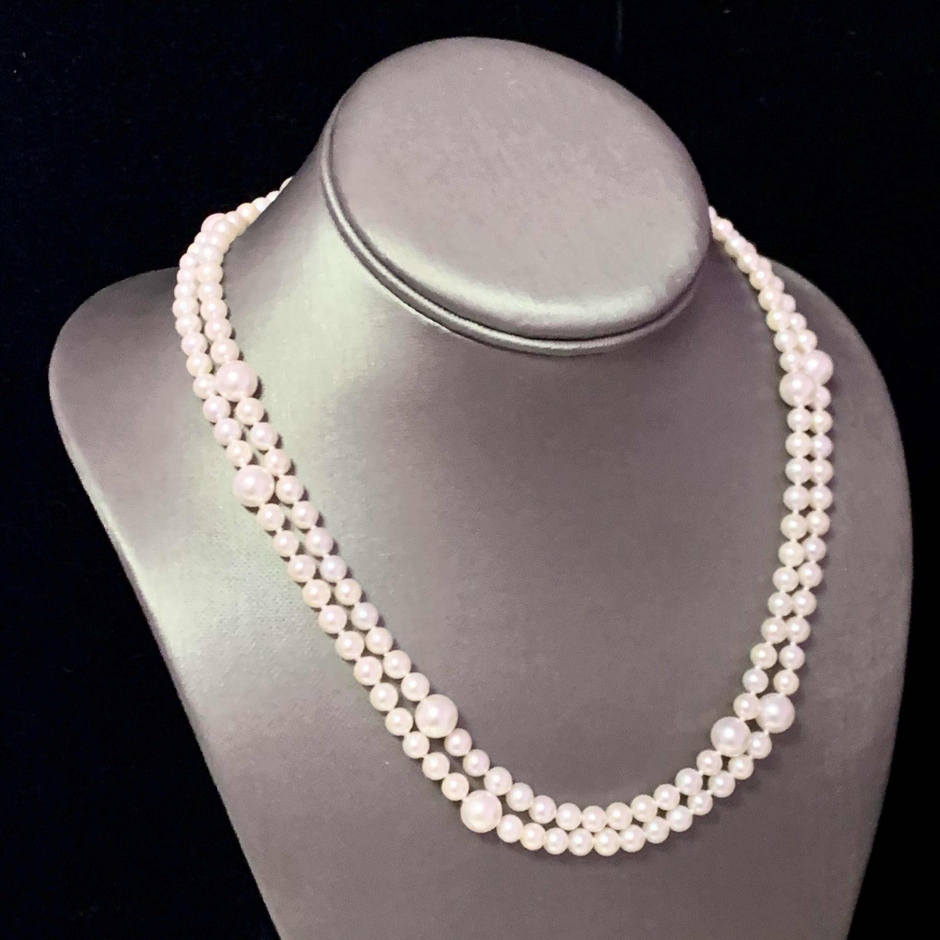 Fine Quality Akoya Pearl Necklace 14k Yellow Gold 37.25