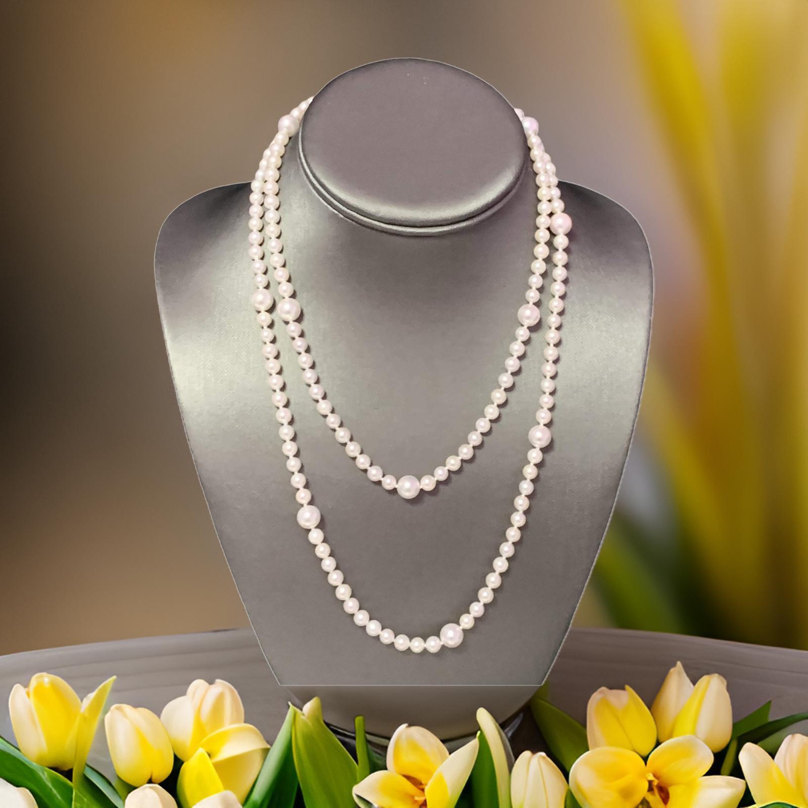 Unique design Fine Quality Japanese Akoya 8.5-5 mm Pearl 37.25 inch long Necklace with a 14k Yellow Gold clasp

Certified $5,950 114457

This is a Unique Custom Made Glamorous Piece of Jewelry!

Nothing says, “I Love you” more than Diamonds and
