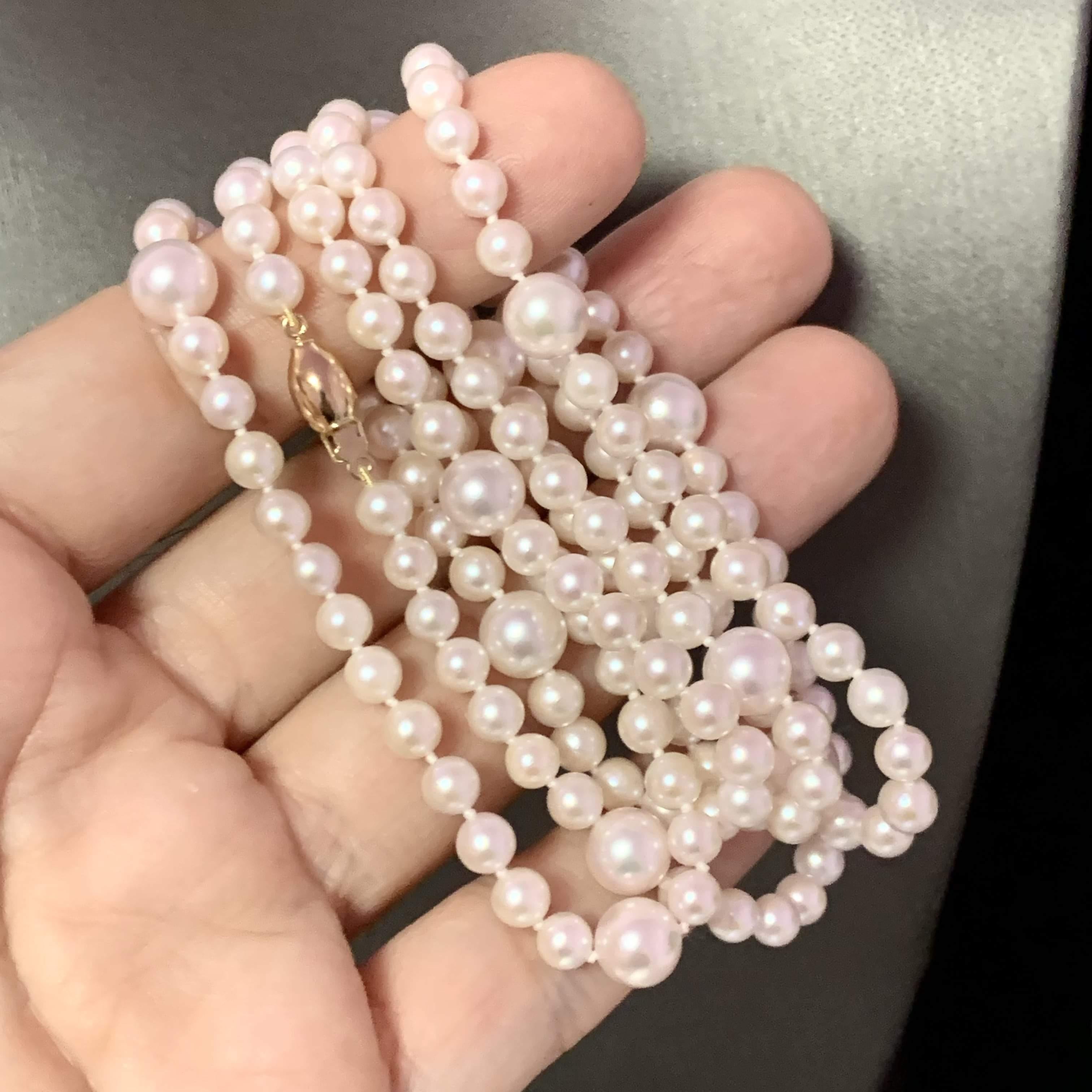 Akoya Pearl Necklace 14k Yellow Gold 37.25