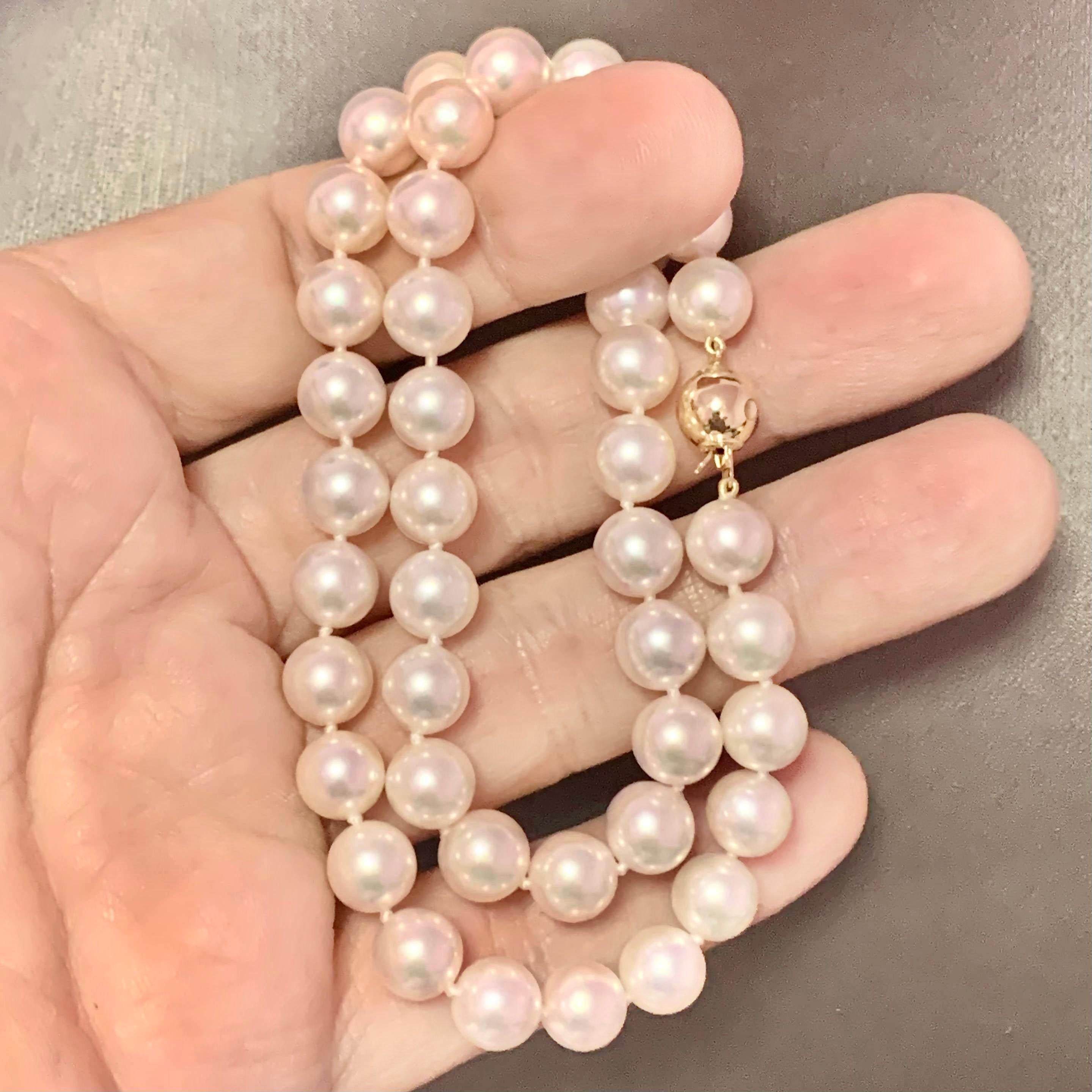 Fine Quality 8.5 mm Akoya Pearl 16 inch Strand Necklace with a 14k Yellow Gold  Clasp

Certified $3,950 111841

This is a Unique Custom Made Glamorous Piece of Jewelry!

Nothing says, “I Love you” more than Diamonds and Pearls!

This item has been