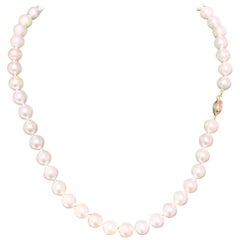 Collier de perles Akoya en or jaune 14 carats, 8 mm, certifié 17 pouces