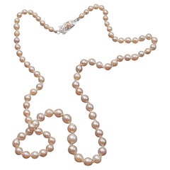Collar de perlas Akoya 20", suntuoso y lujoso, calidad sin cultivar, circa 1940