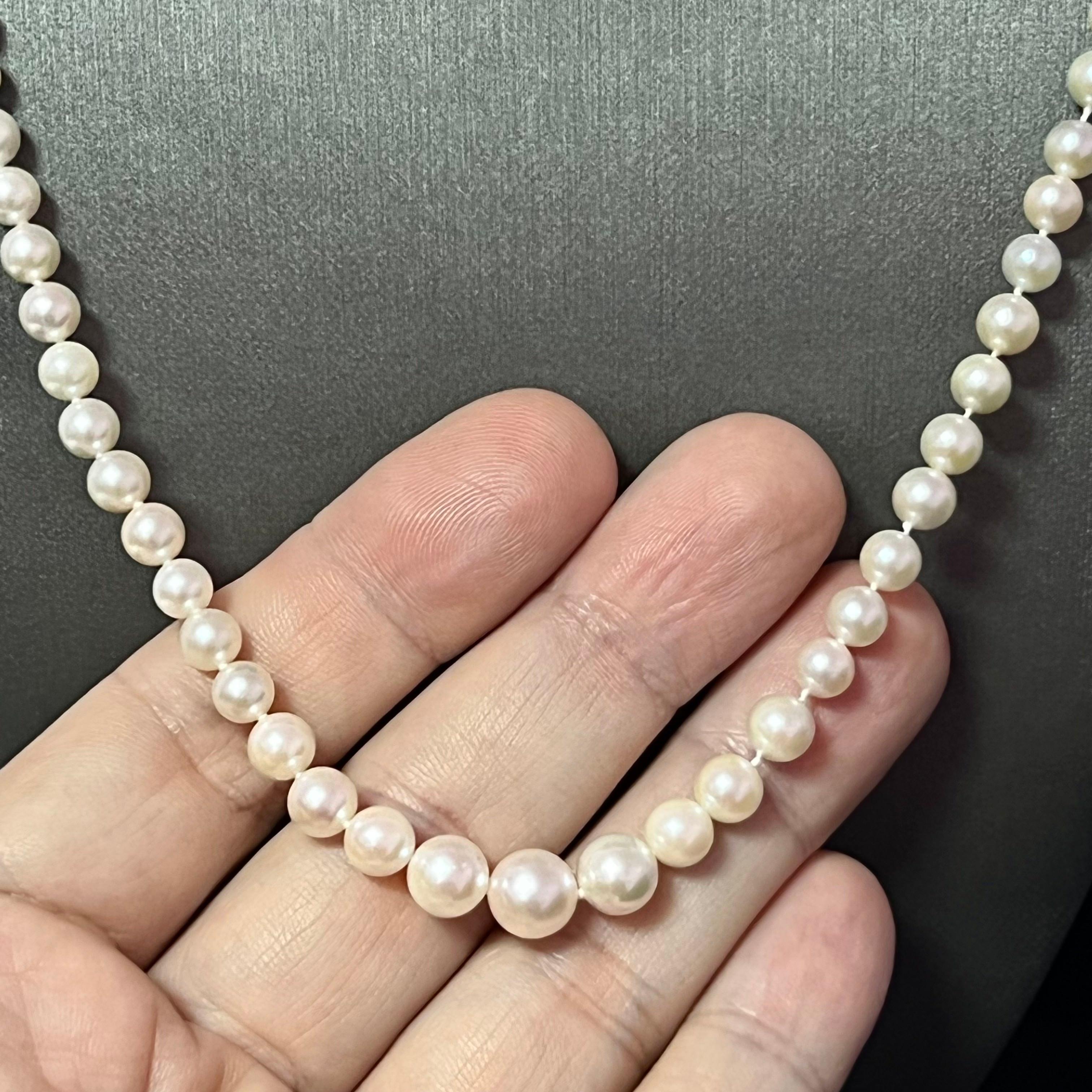 Akoya Pearl Necklace 14k Gold 8.5 mm Certified For Sale 3